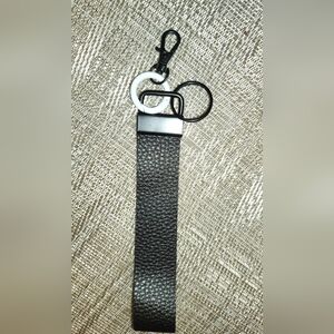 Hand Crafted Black With White Key Ring Wristlet